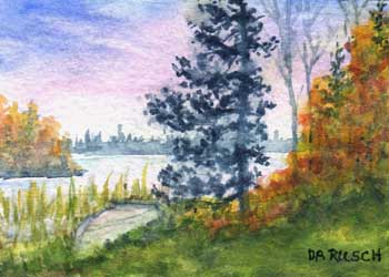 "Early Rise" by Doris A. Rusch, Fort Atkinson WI - Watercolor